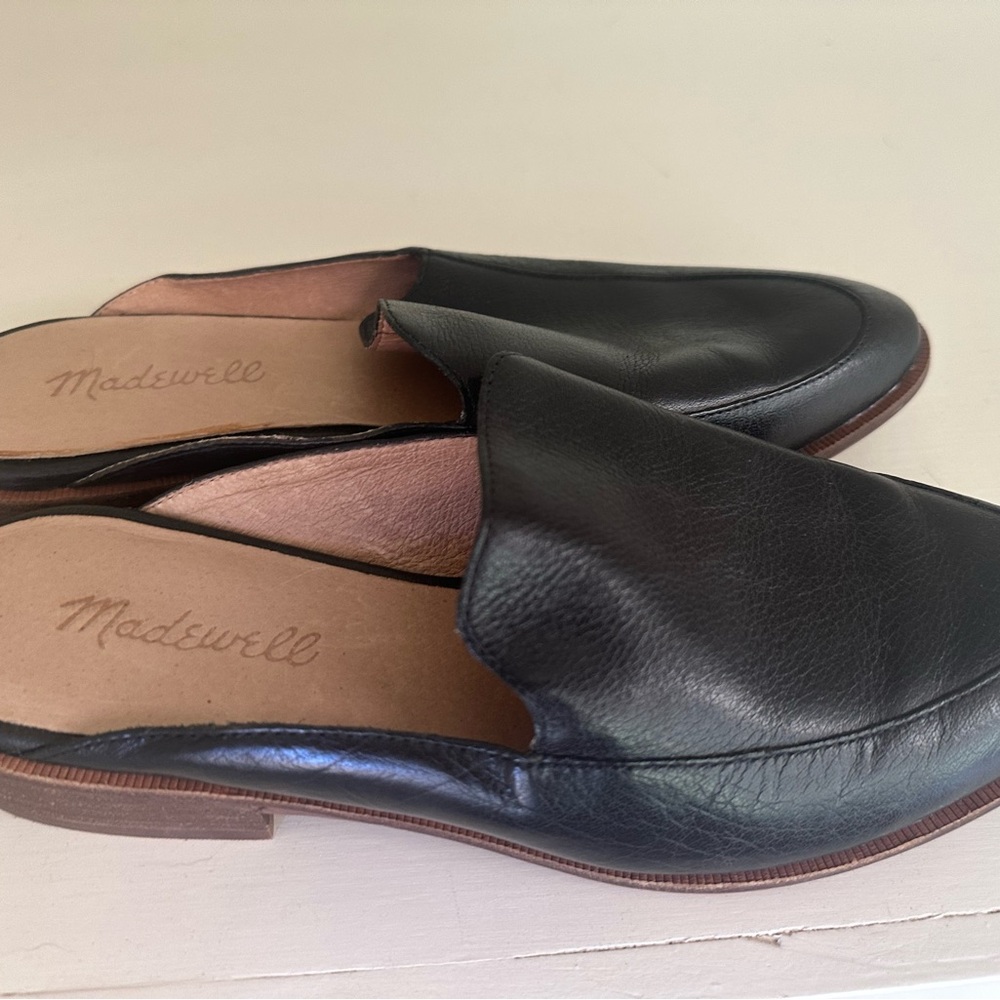 Madewell Black Leather Heeled Loafers
